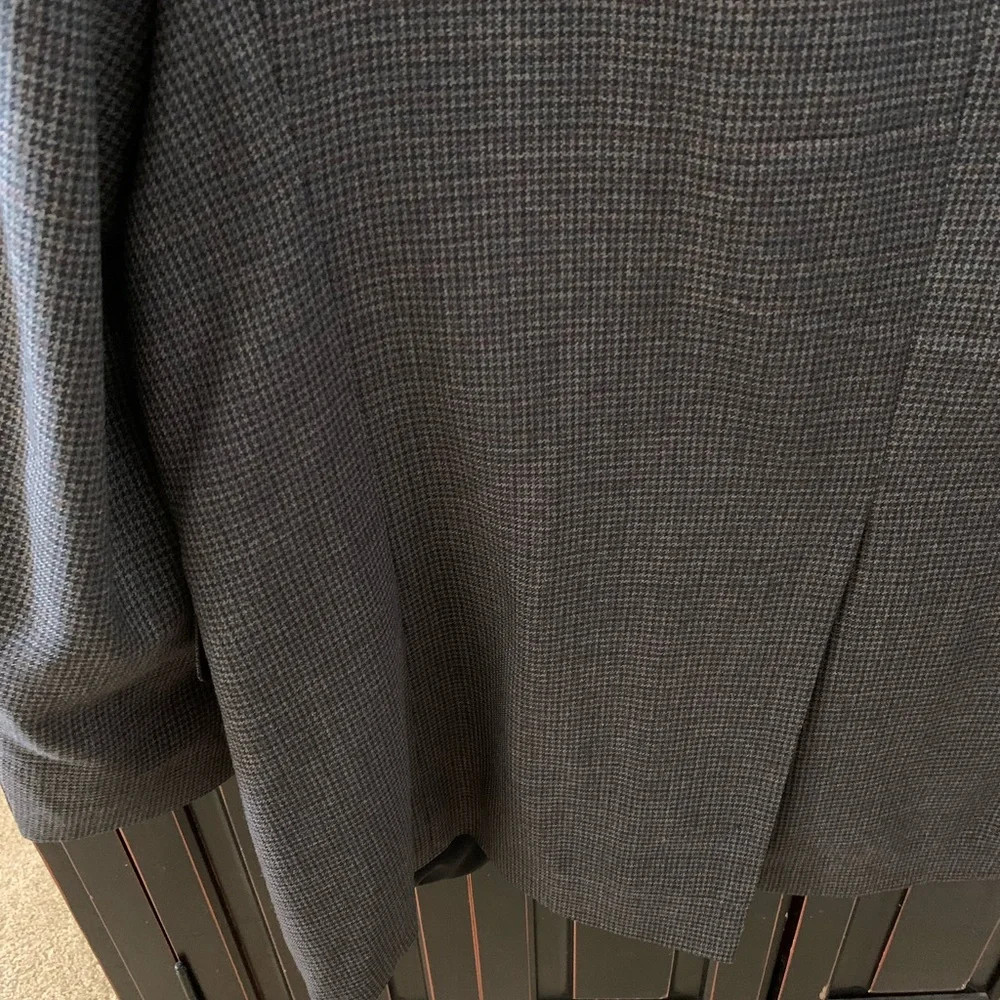 Ralph Lauren 42L Gray Houndstooth Wool Sport Coat Vtg 90s Union Made Teamster
